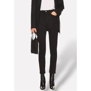 Re/Done 90s High-Rise Ankle Crop Skinny Jeans Size 25 Black Grunge